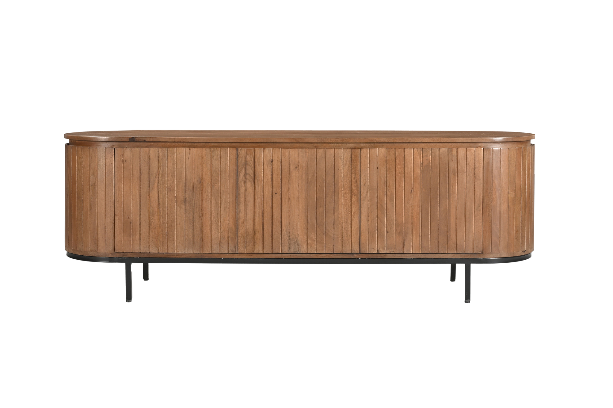 Tv-meubel Noor - Natural - Mangohout, Gecoat staal - Living Furn