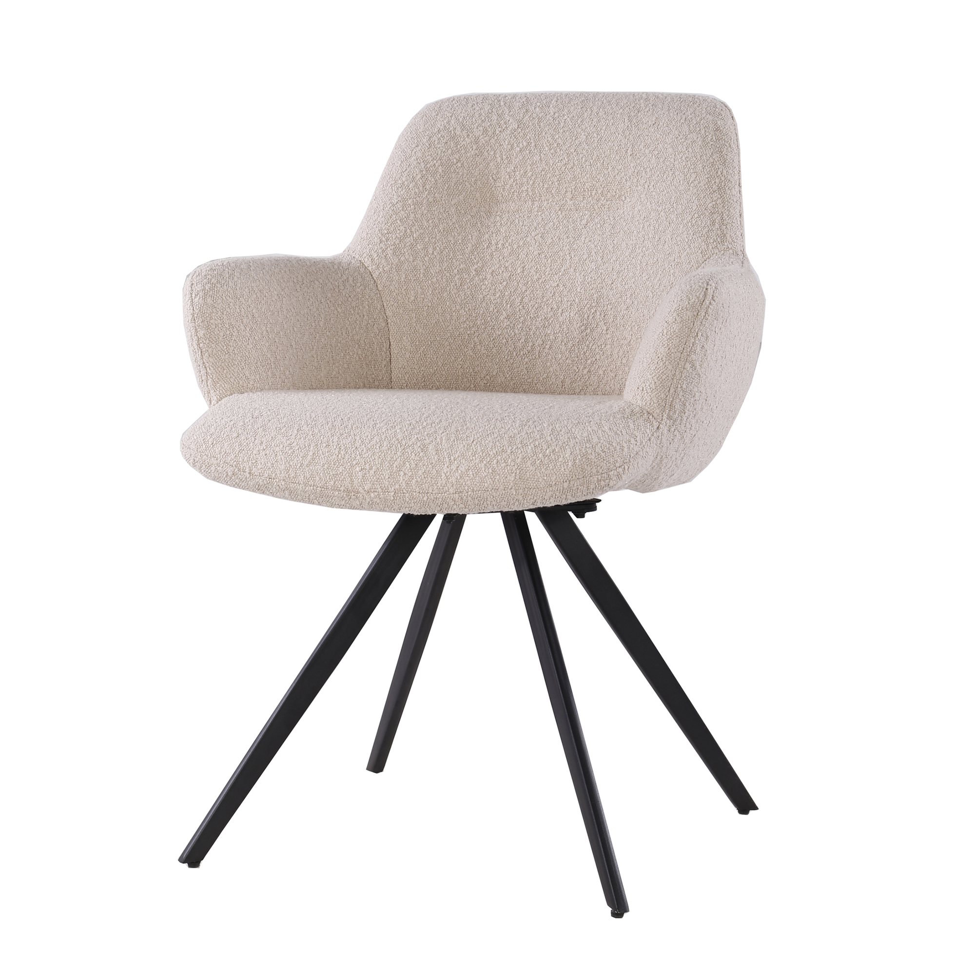 Eetkamerstoel Doreen - Zonder armleuning - Natural - Boucle - Living Furn