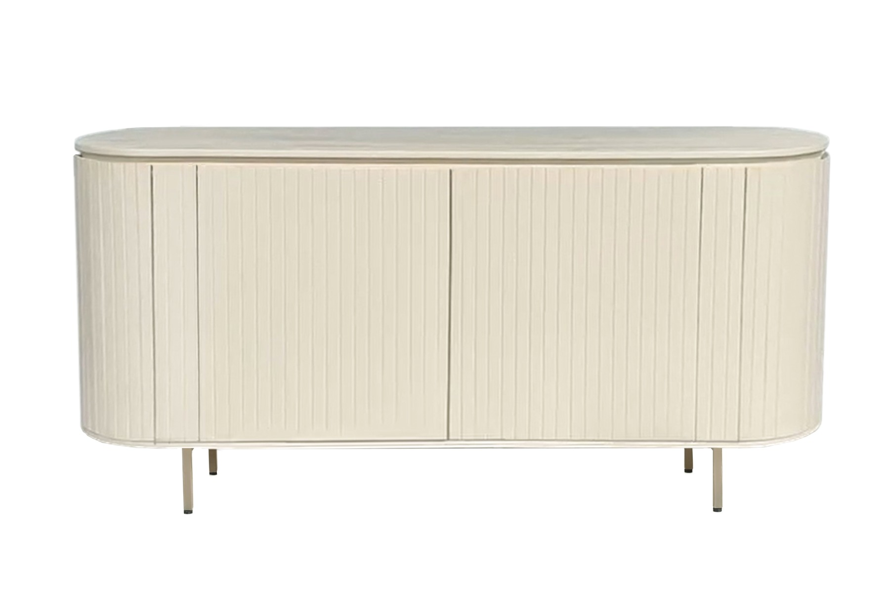 Dressoir Patou - Beige - Mangohout, Gecoat staal - Living Furn