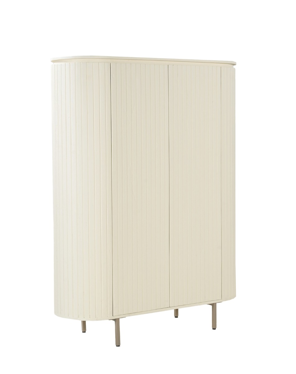 Bergkast Patou - Beige - Mangohout, Gecoat staal - Living Furn