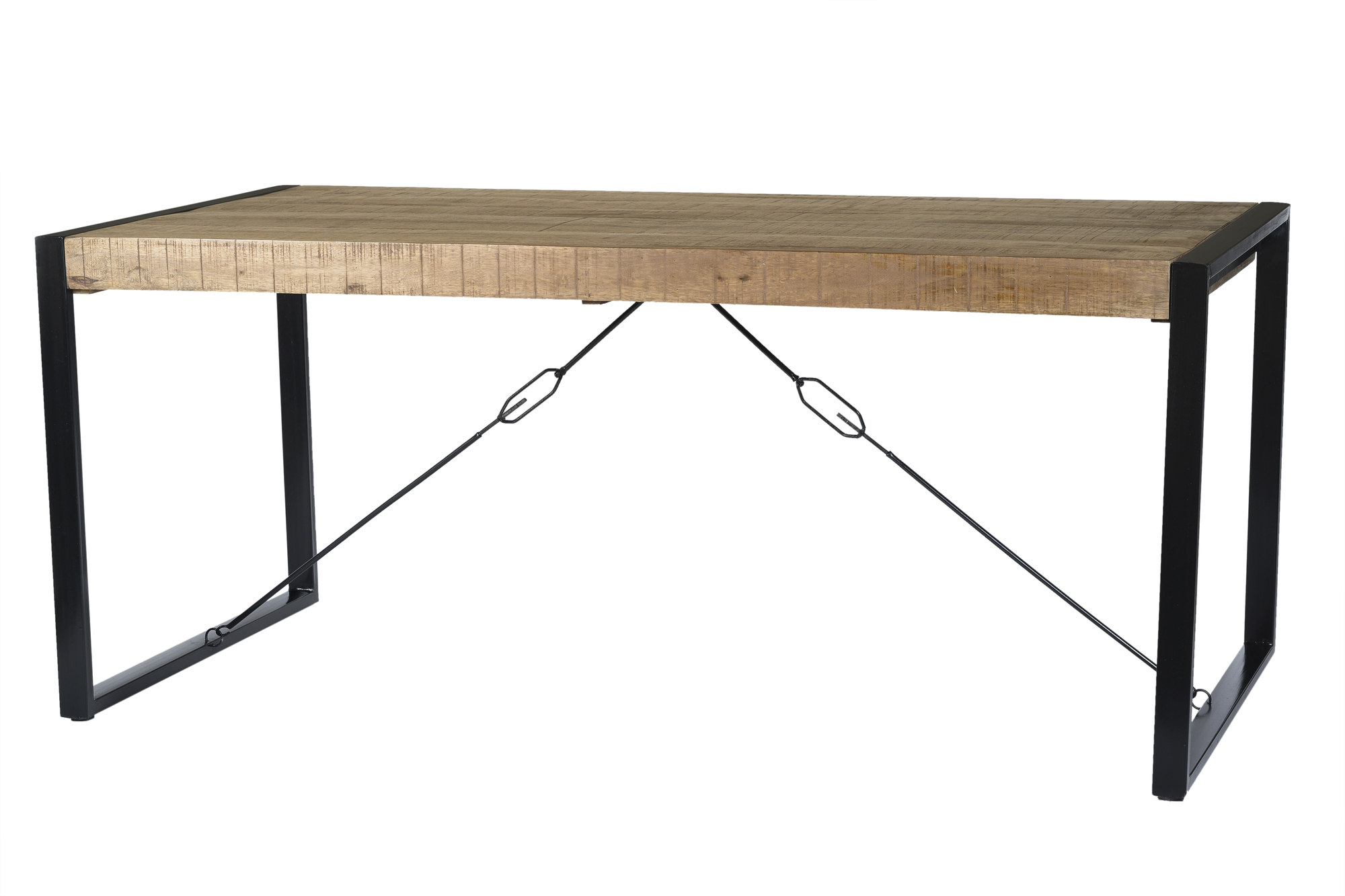 Eetkamertafel Nairobi - Natural - Mangohout, Gecoat staal - Living Furn