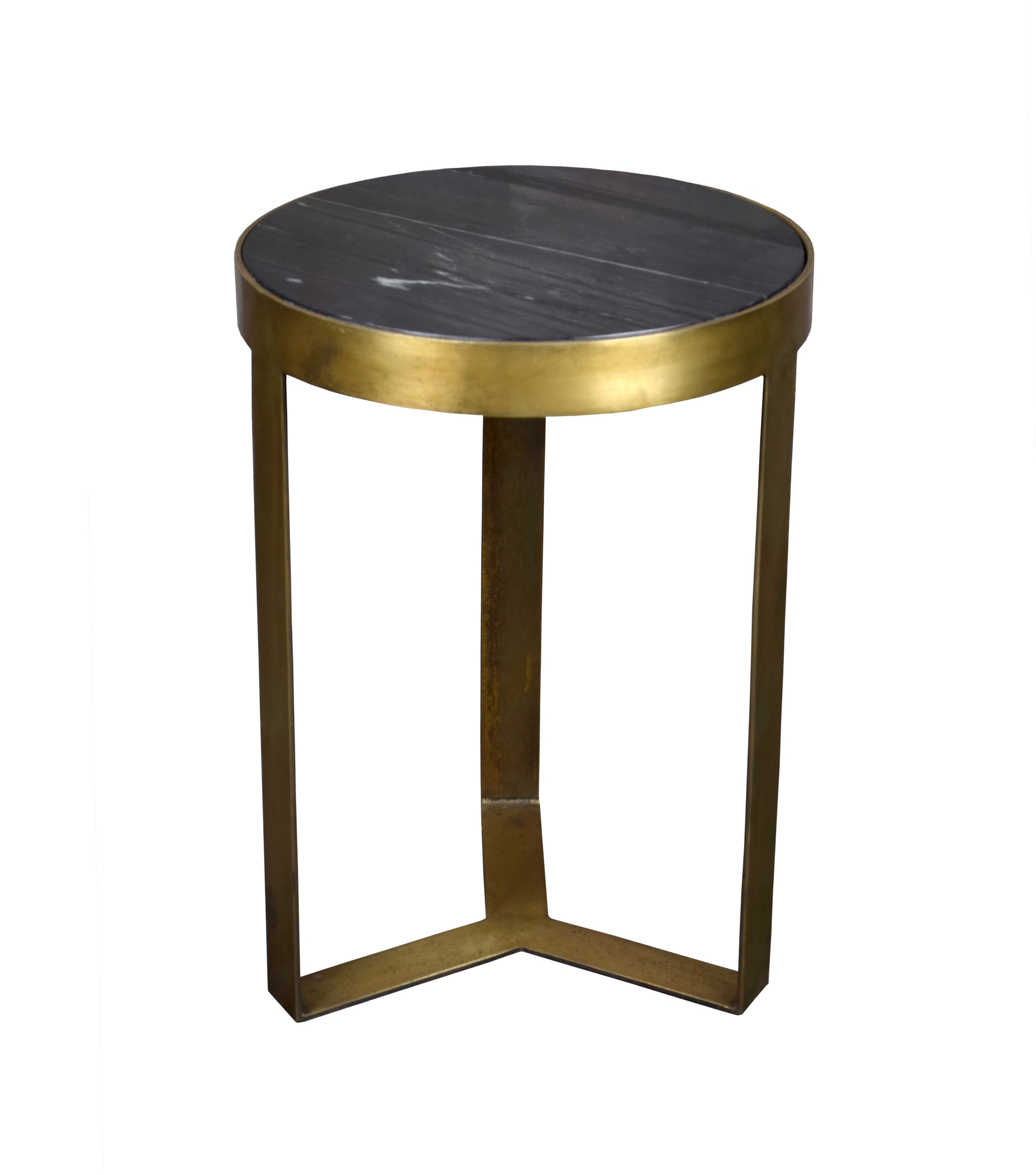 Salontafel Glennis - Zwart - Marmer, Gecoat staal - Living Furn
