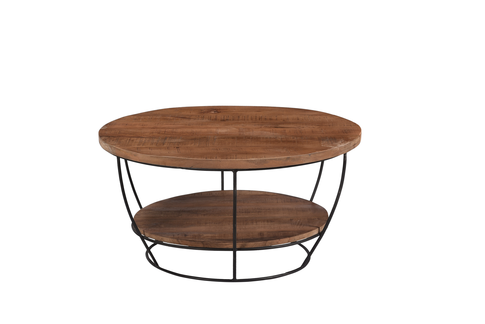 Salontafel Evan - Natural - Mangohout, Gecoat staal - Brix