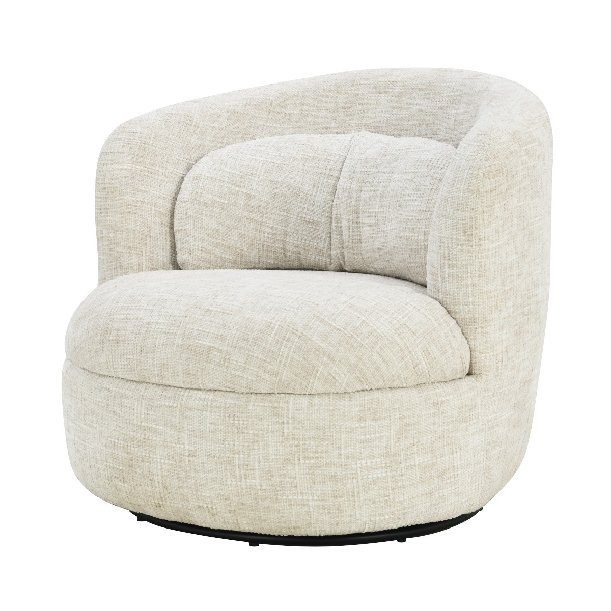 Fauteuil Britt - Zonder armleuning - Beige - Geweven - Japandi - Living Furn