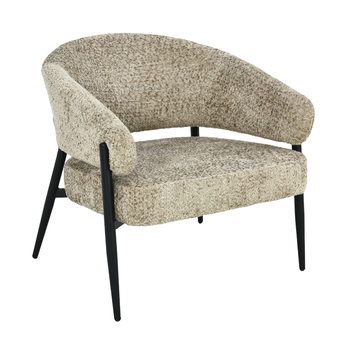 Fauteuil Vilan - Beige - Stof, Gecoat staal - Living Furn