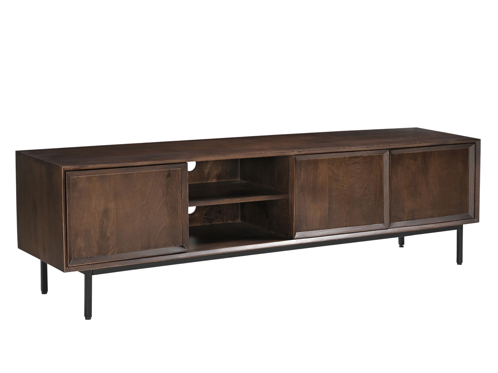 Tv-Meubels Ravenstein - Walnoot - Mangohout, Gecoat staal - Living Furn