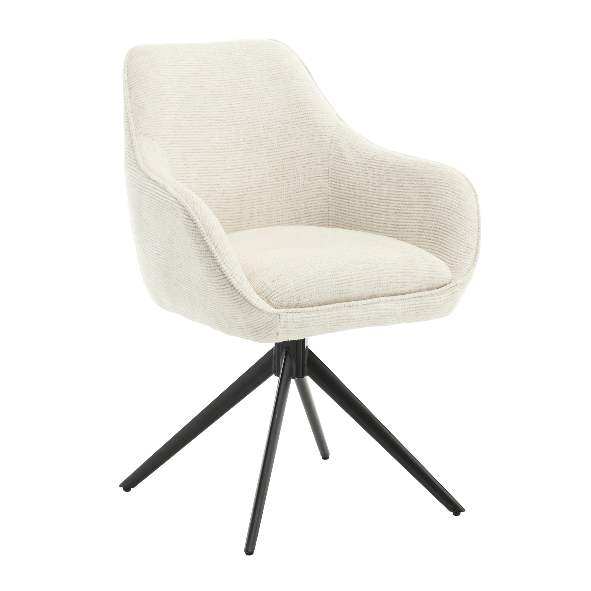 Eetkamerstoel Thomas - Zonder armleuning - Zand - Geweven - Living Furn
