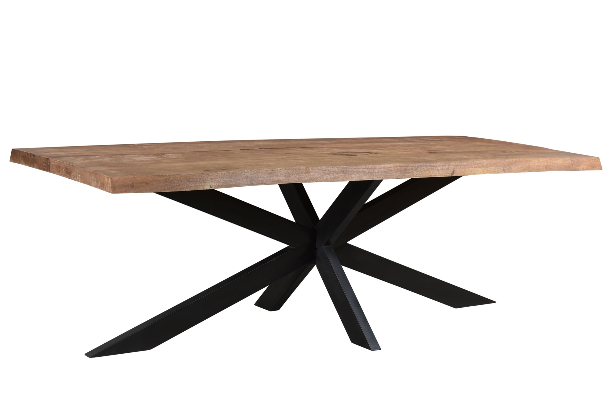Eetkamertafel Nairobi - Natural - Mangohout, Gecoat staal - Living Furn