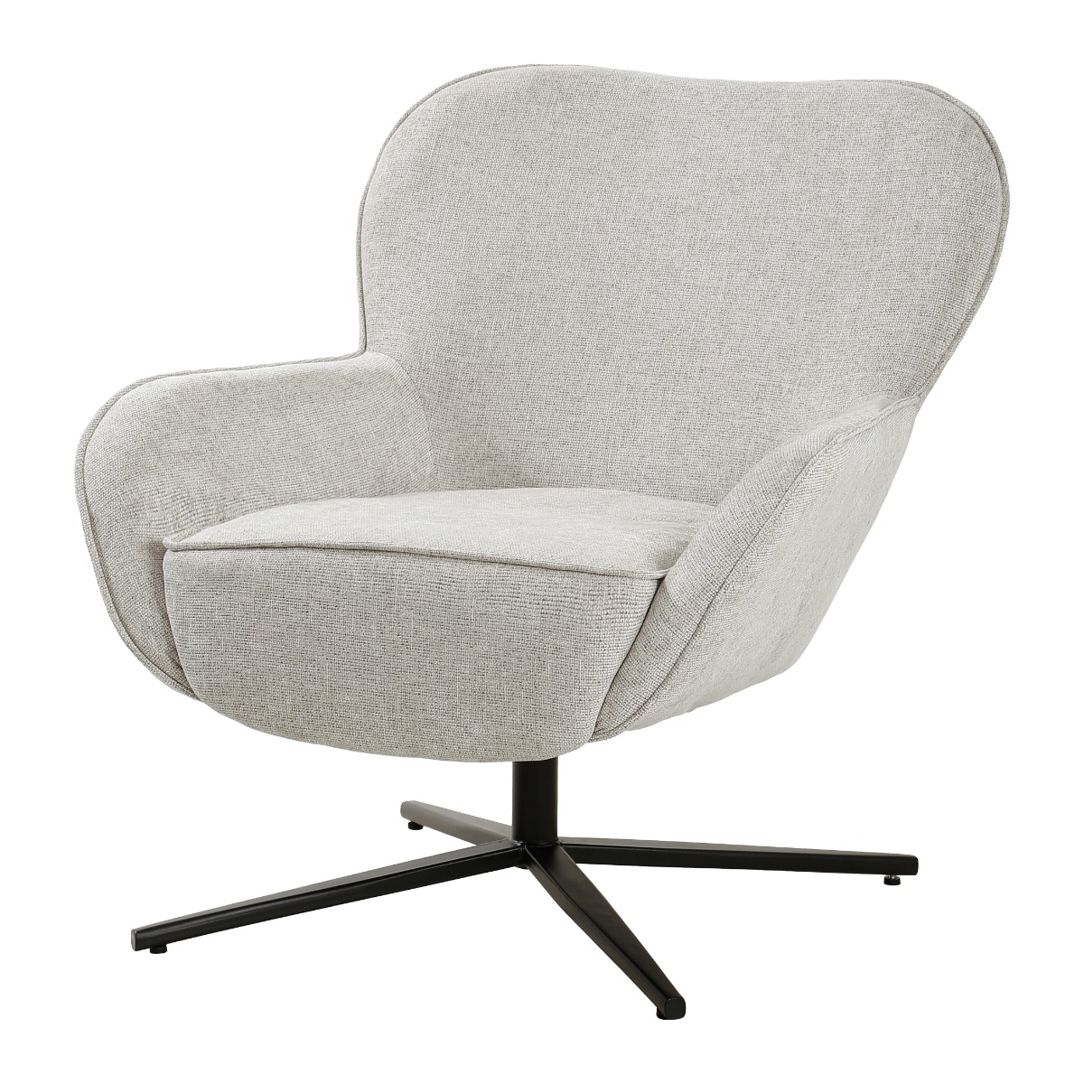 Fauteuil Sven - Zonder armleuning - Beige - Geweven - Living Furn