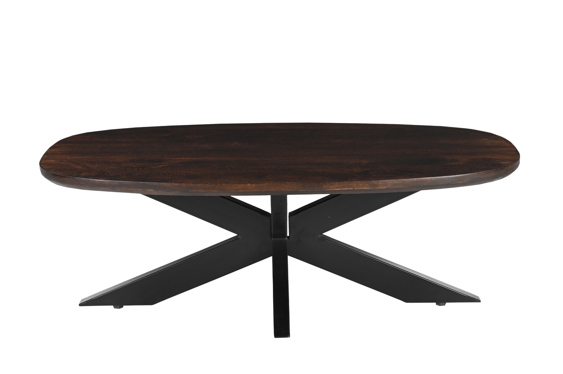 Salontafel Jesper - Walnoot - Mangohout, Gecoat staal - Living Furn