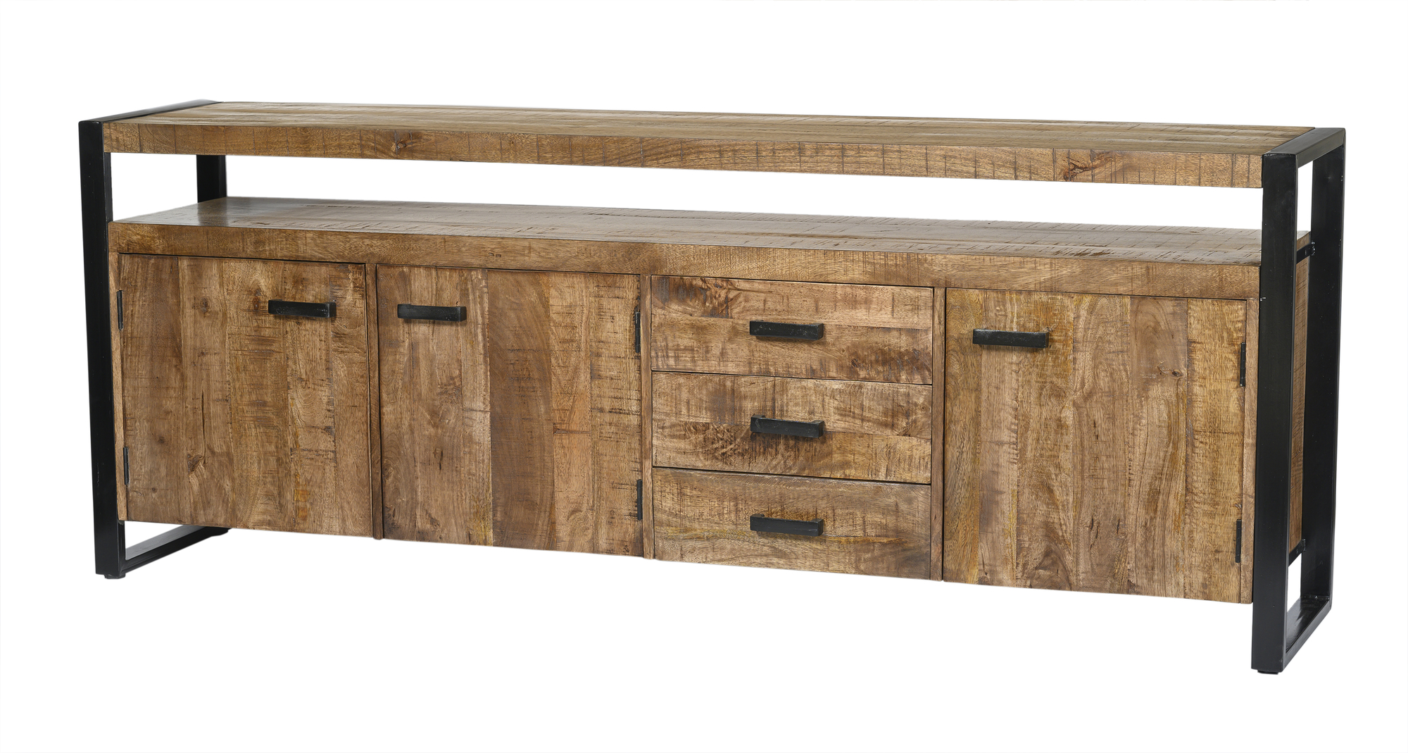 Dressoir Nairobi - Natural - Mangohout, Gecoat staal - Living Furn