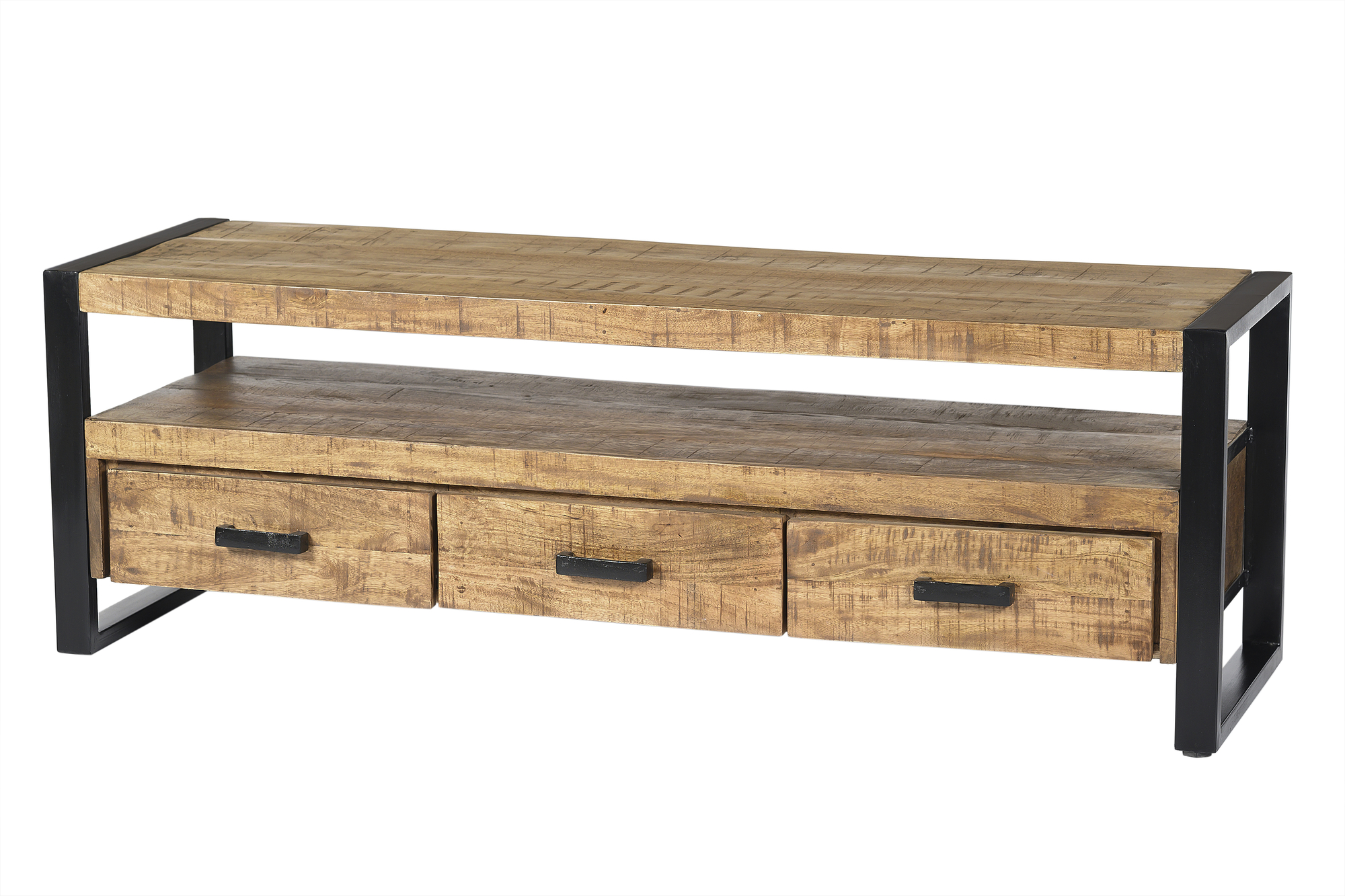 Tv-meubel Nairobi - Natural - Mangohout, Gecoat staal - Living Furn