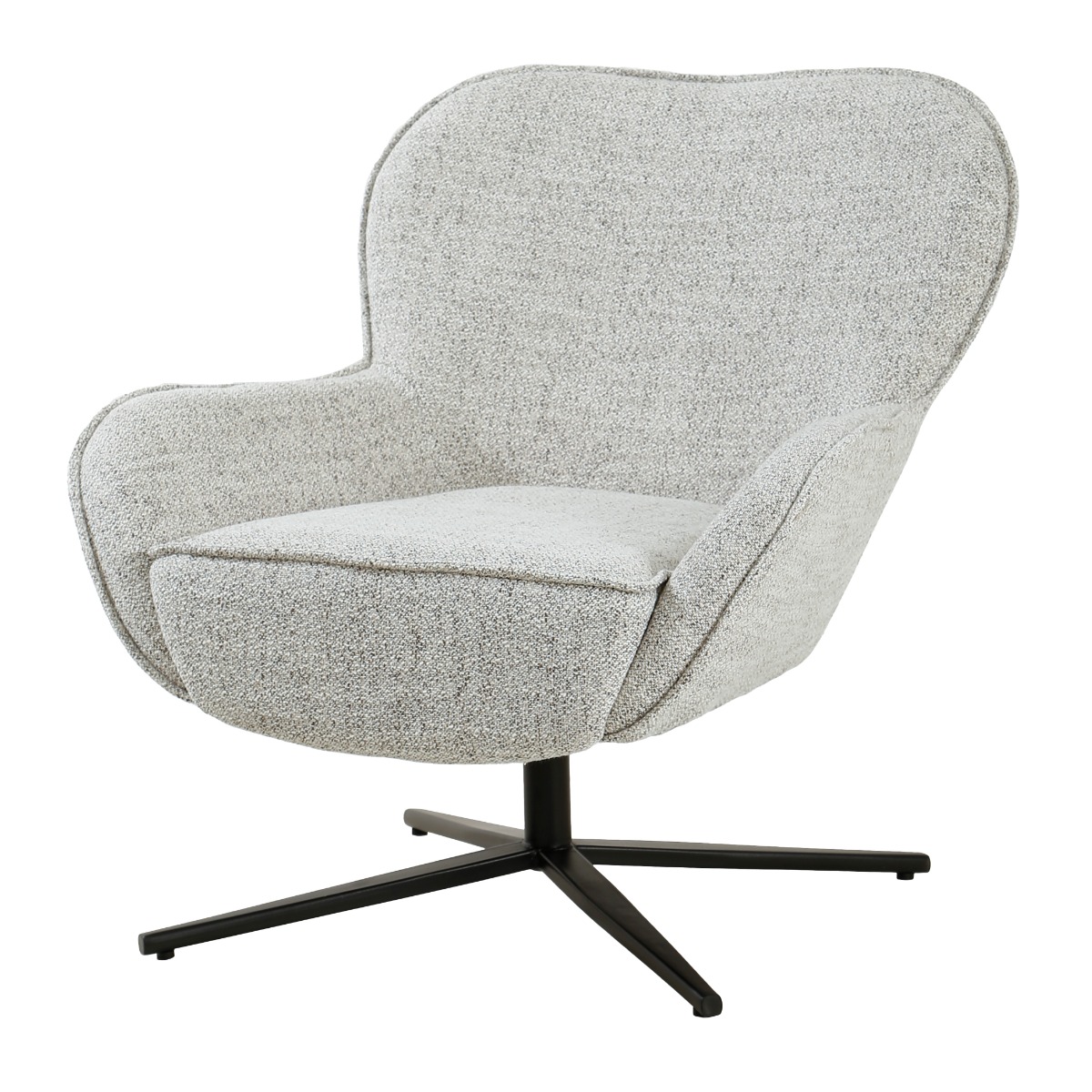 Fauteuil Sven - Beige - Stof, Gecoat staal - Living Furn