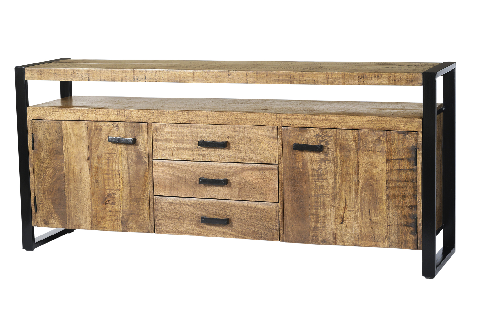 Dressoir Nairobi - Natural - Mangohout, Gecoat staal - Living Furn