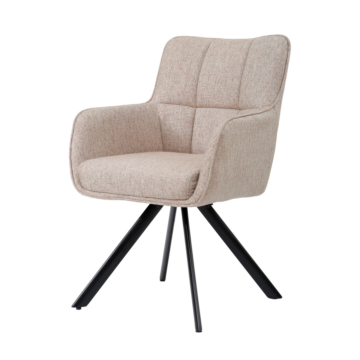 Eetkamerstoel Tori - Zonder armleuning - Zalm - Geweven - Living Furn