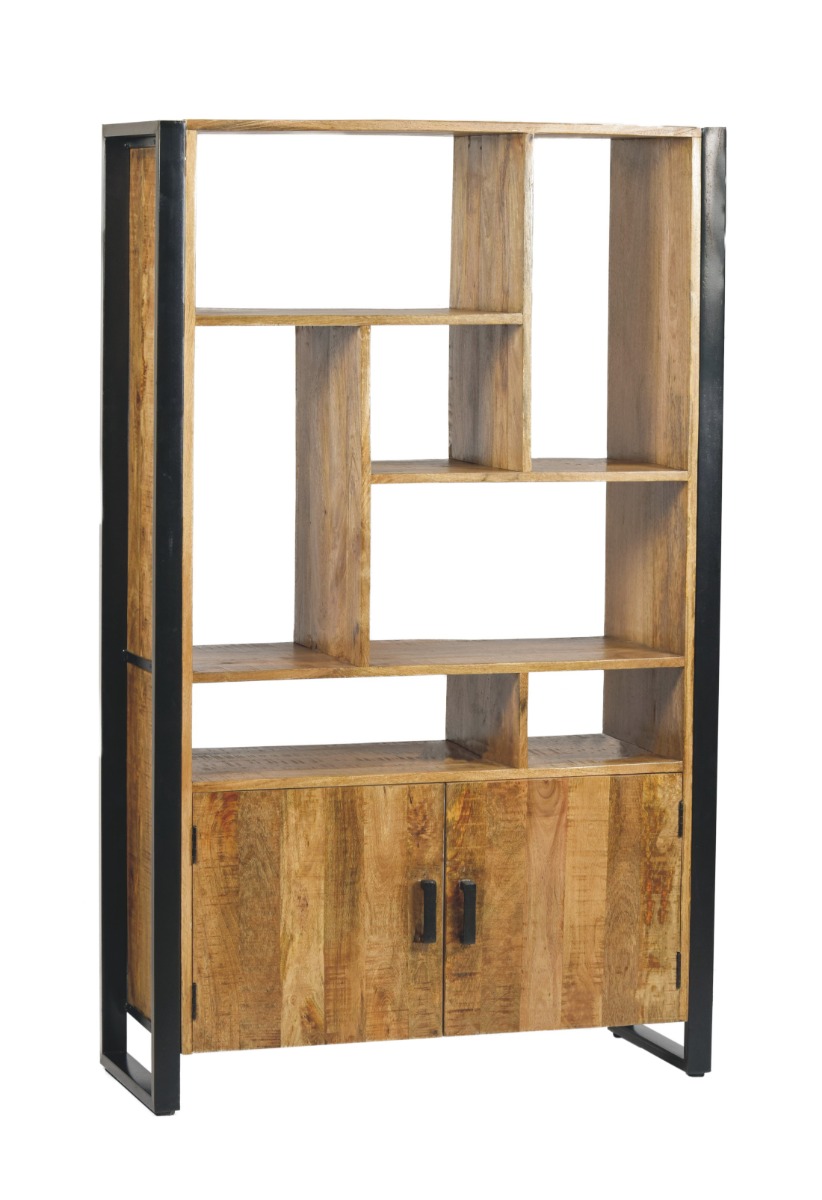 Bergkast Nairobi - Natural - Mangohout, Gecoat staal - Living Furn