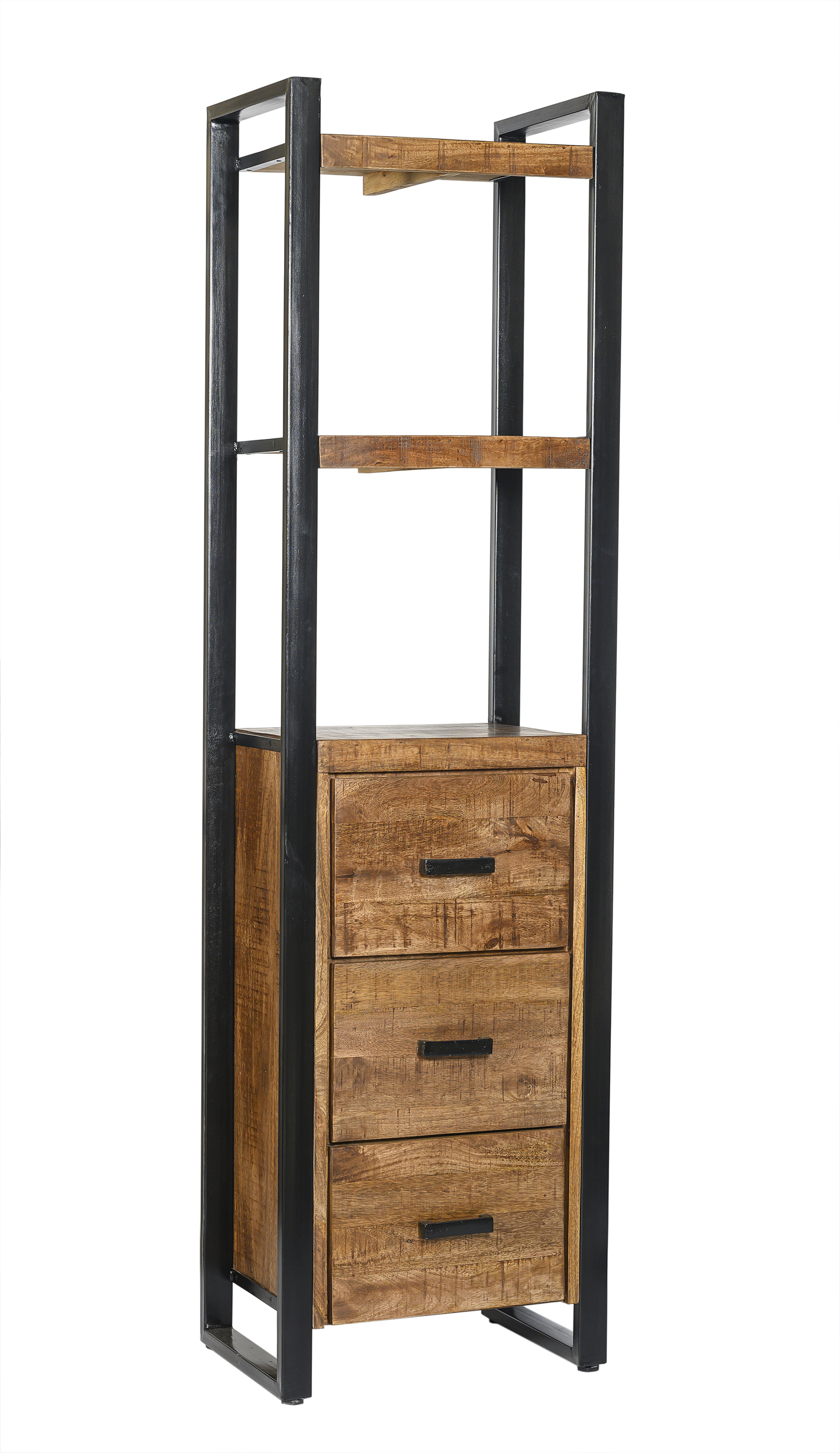 Boekkasten Nairobi - Natural - Mangohout, Gecoat staal - Living Furn