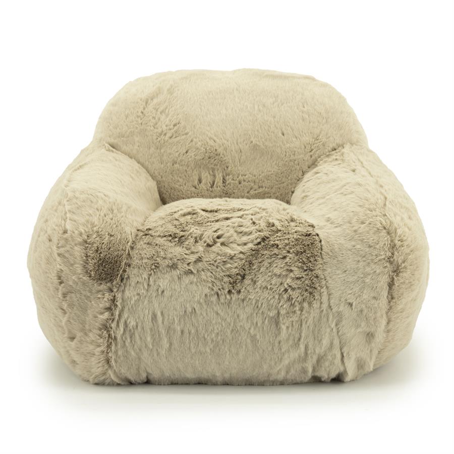 Fauteuil Little - Zonder armleuning - Taupe - Fluffy - Japandi - By Boo