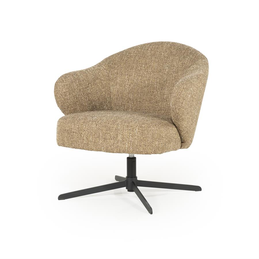Fauteuil Connor - Zonder armleuning - Geel - Geweven - Japandi - Eleonora