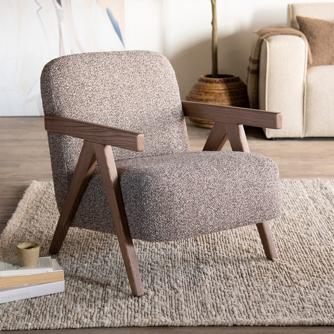Fauteuil Francis - Taupe - Stof - Eleonora