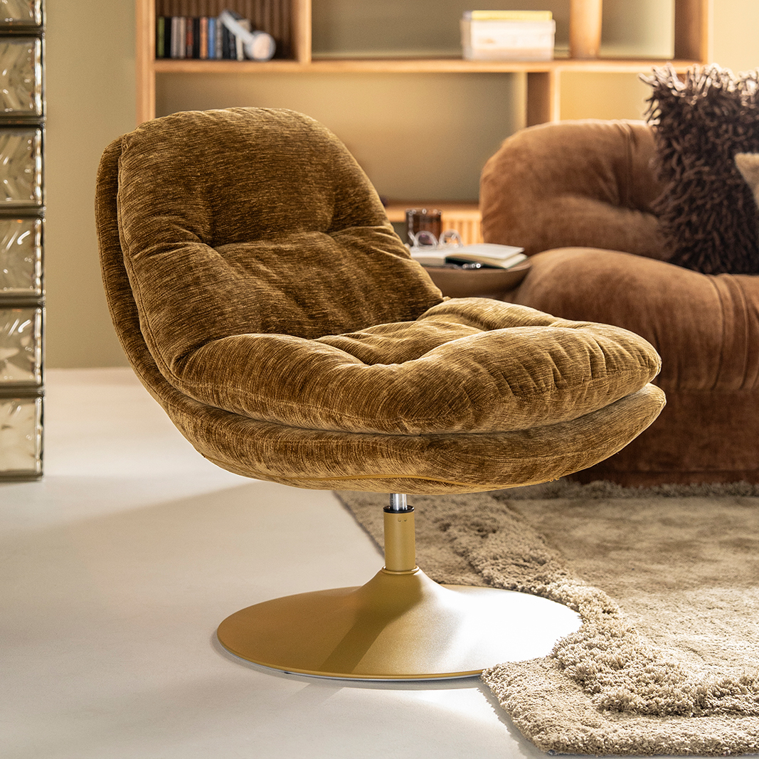 Fauteuil Tromba - Zonder armleuning - Geel - Chenille - By Boo
