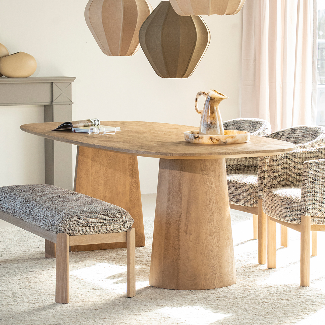 Eetkamertafel Lune - Naturel - Mango hout - Eleonora