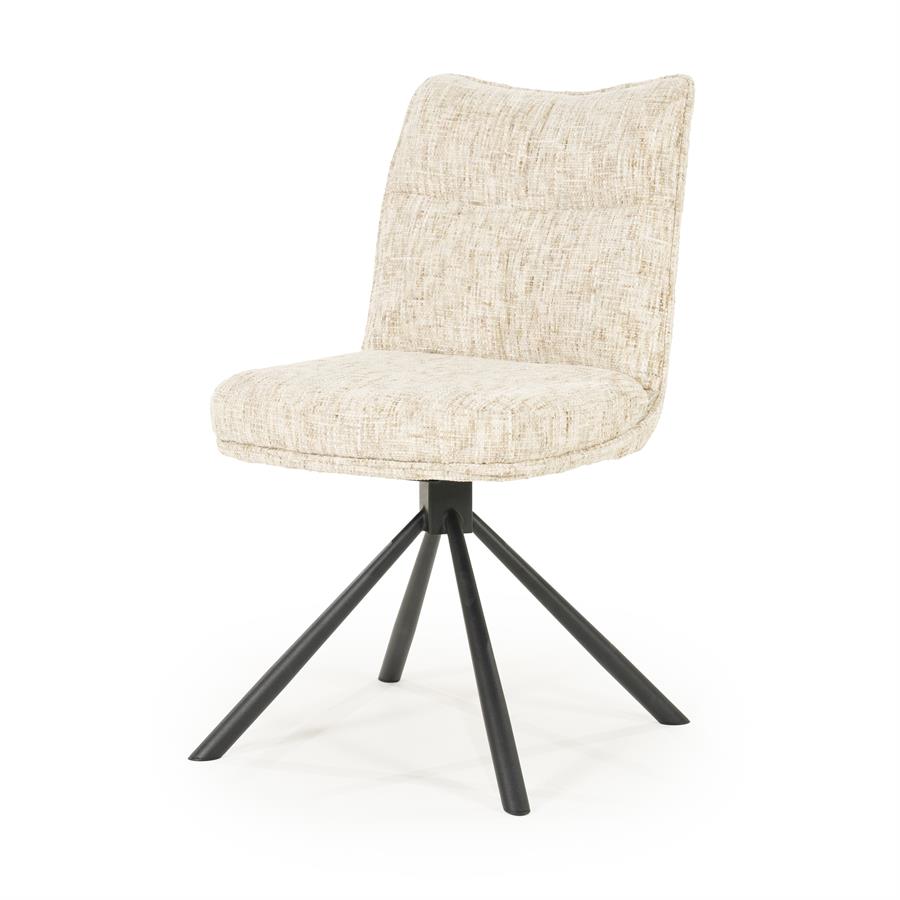 Eetkamerstoel Ferre - Beige - Stof - By Boo