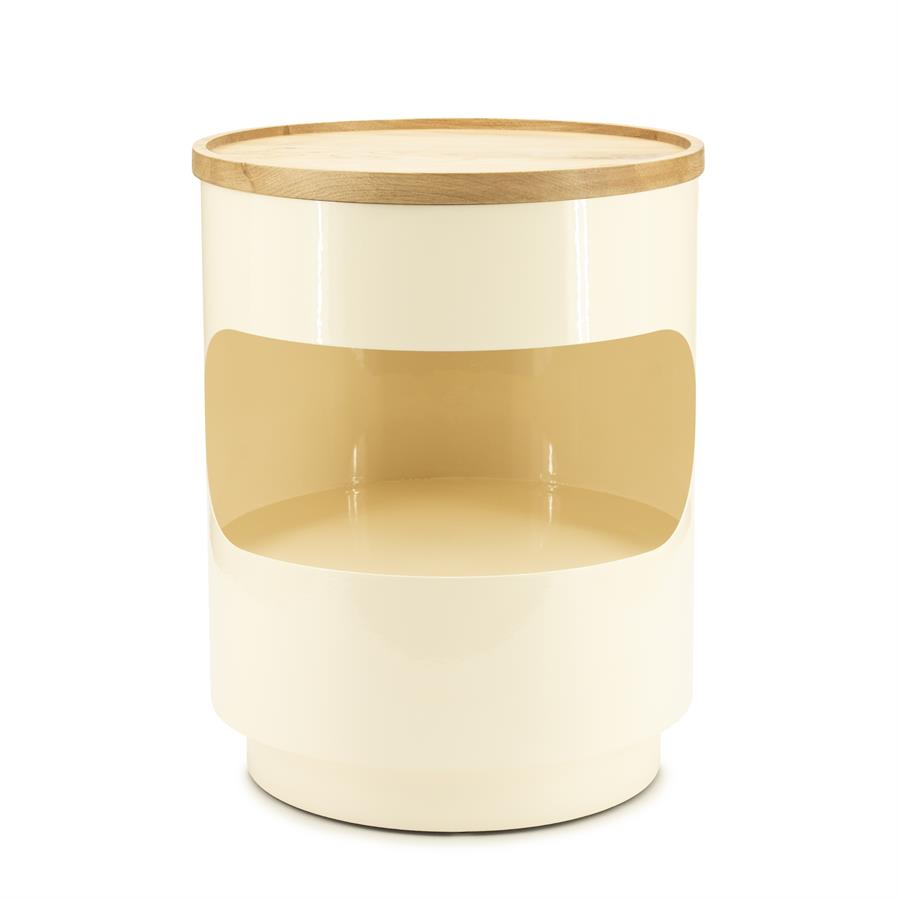Bijzettafel Tondo - Beige - Ijzer& eiken hout - By Boo