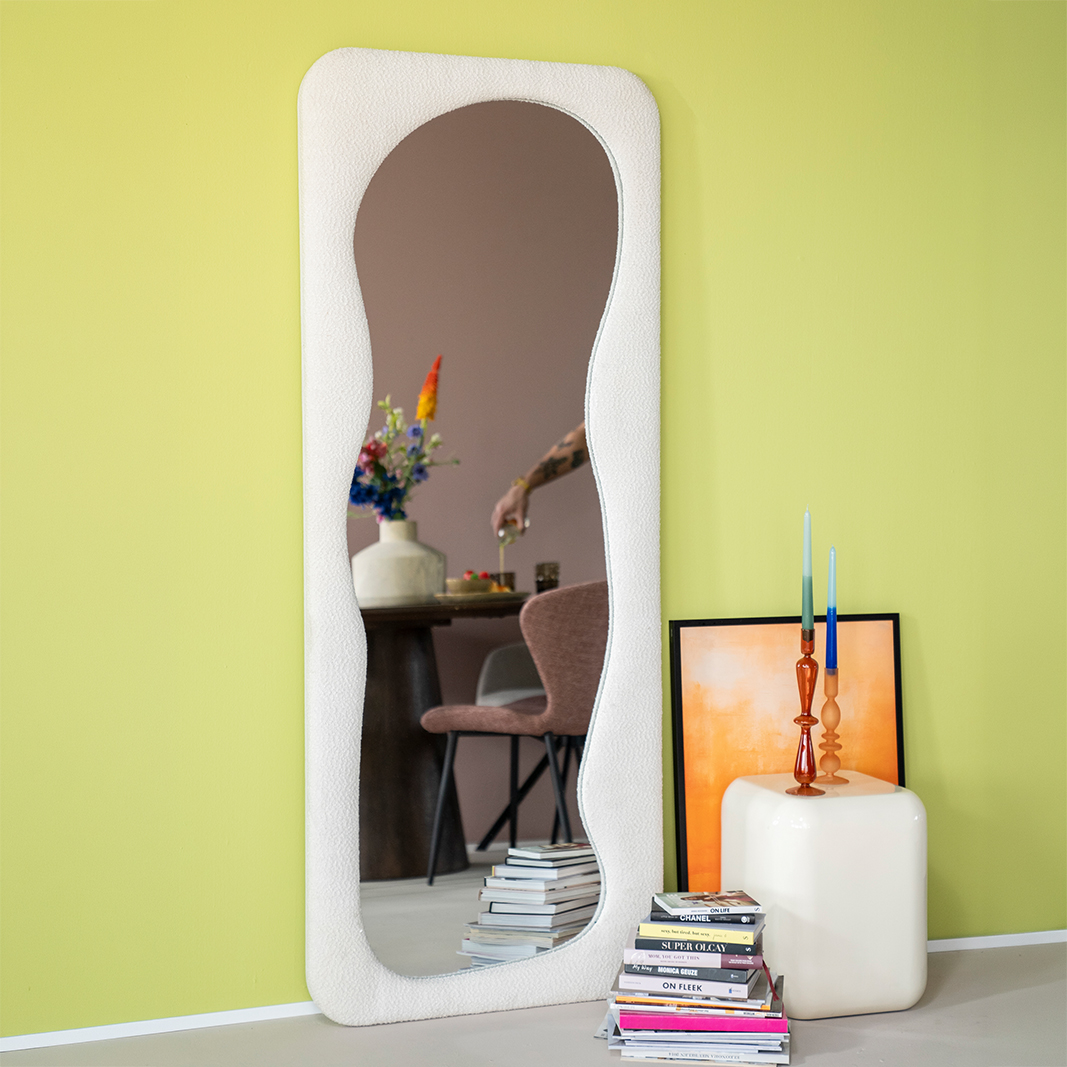 Spiegel Evol - Beige - Glas & MDF & Fabric - By Boo