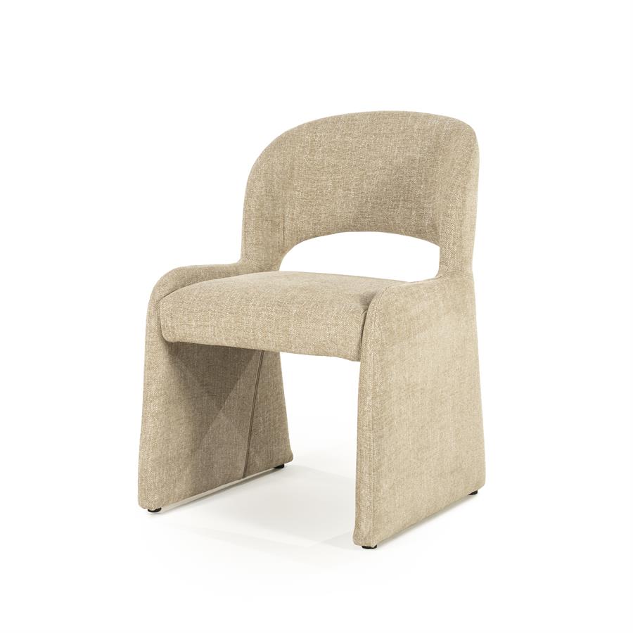 Eetkamerstoel Odette - Taupe - Stof - Eleonora
