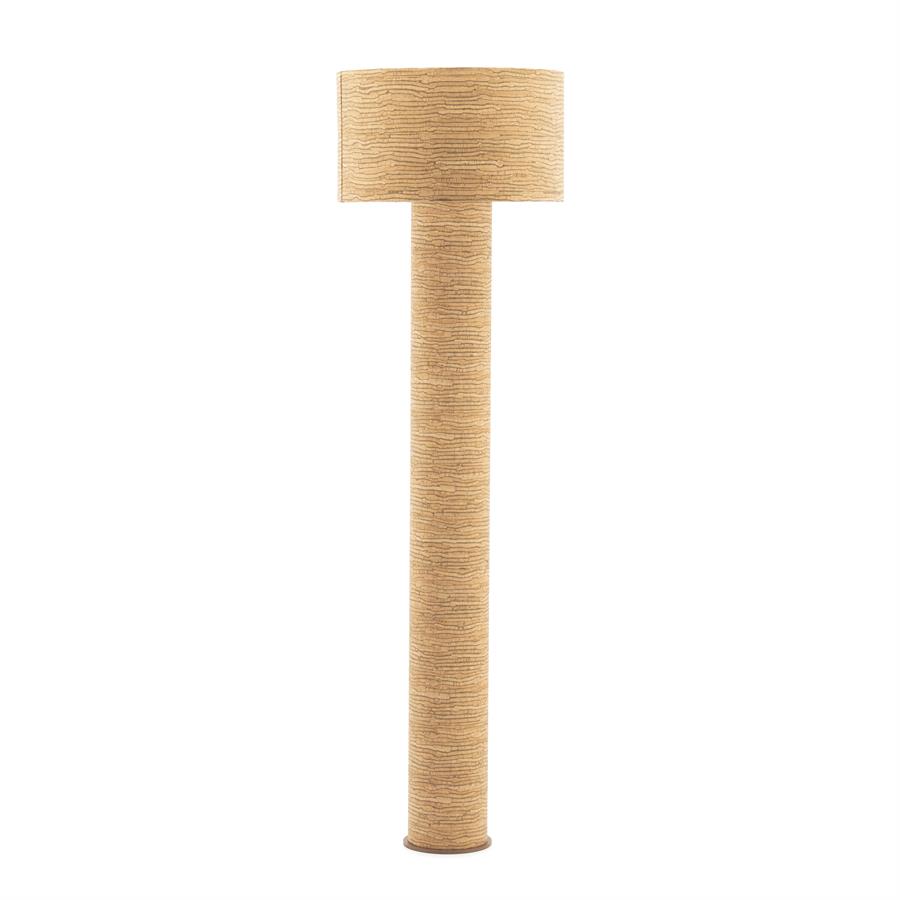 Vloerlamp Kura - Natuurlijk - Kurk, ijzer & kunststof - Staande lamp - 45x45x155 cm - By Boo