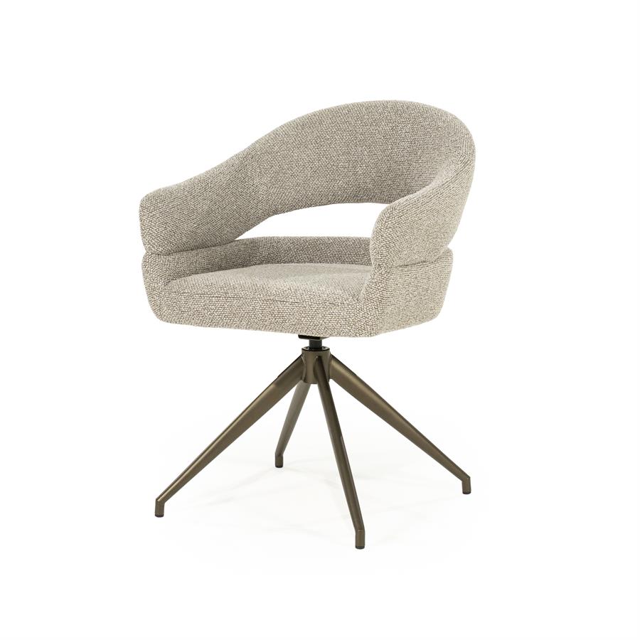 Eetkamerstoel Hailey - Taupe - Boucle - Eleonora