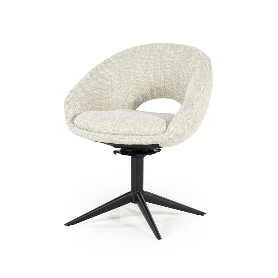 Eetkamerstoel Nol - Zonder armleuning - Beige - Geweven - Eleonora