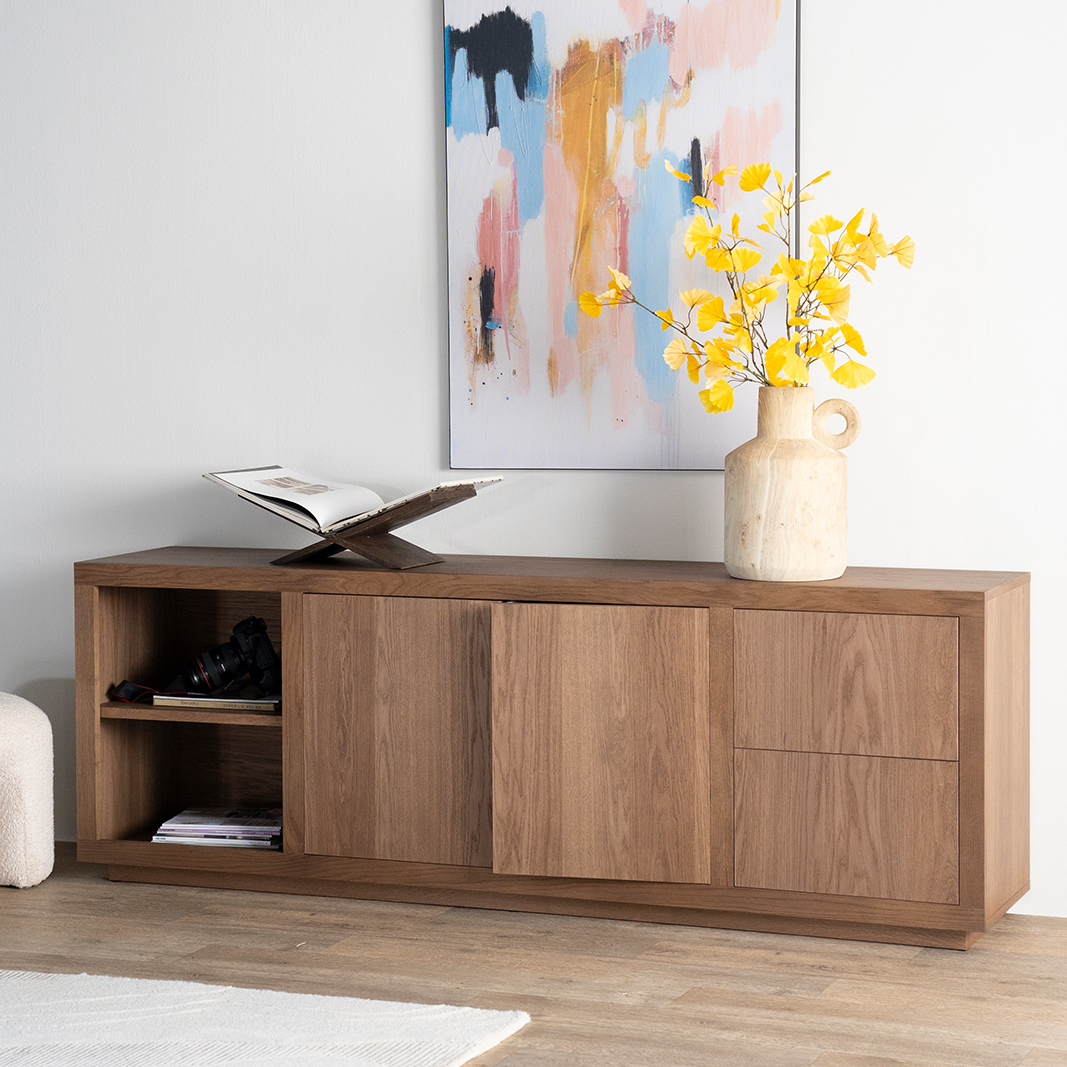 Dressoir Helsinki - Bruin - Eiken & eiken fineer - Eleonora