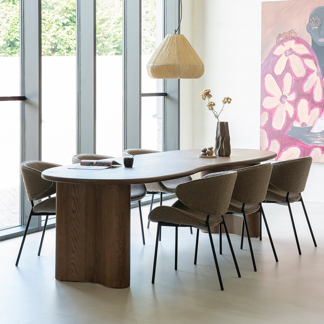 Eetkamertafel Josh - Bruin - Eiken hout - Eleonora