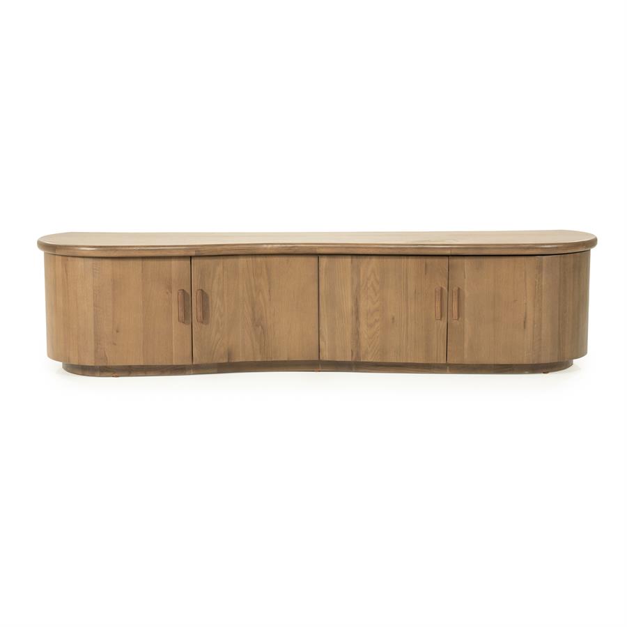 Tv-meubel Josh - Bruin - Eiken hout & eiken fineer - Eleonora