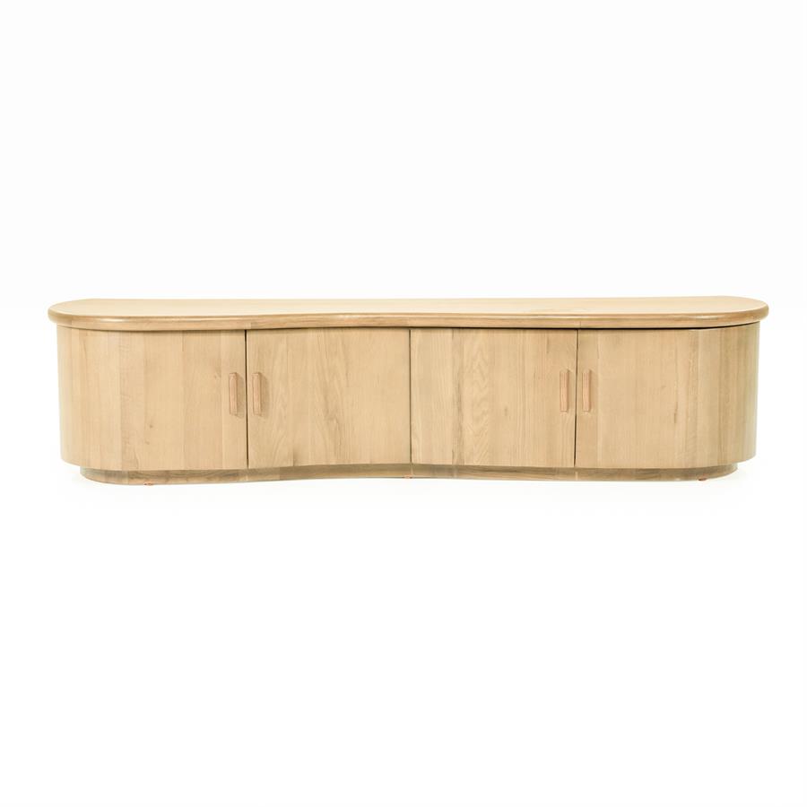 Tv-meubel Josh - Naturel - Eiken hout & eiken fineer - Eleonora