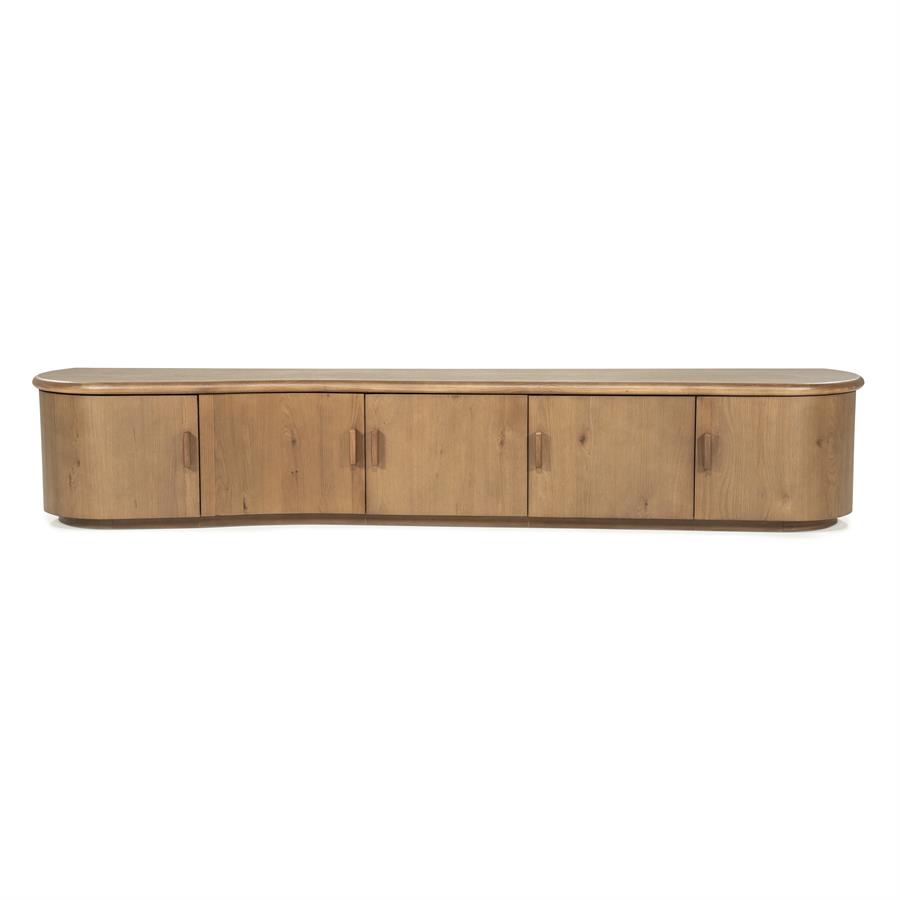 Tv-meubel Josh - Bruin - Eiken hout & eiken fineer - Eleonora