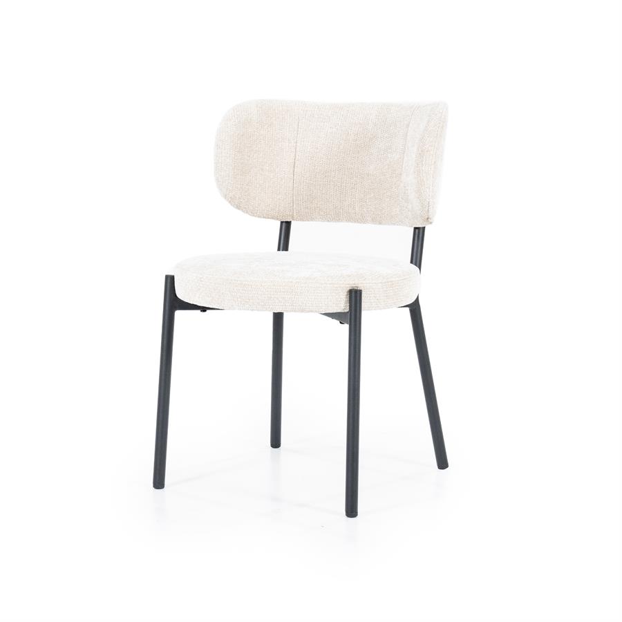 Eetkamerstoel Oasis - Zonder armleuning - Beige - Chenille - By Boo
