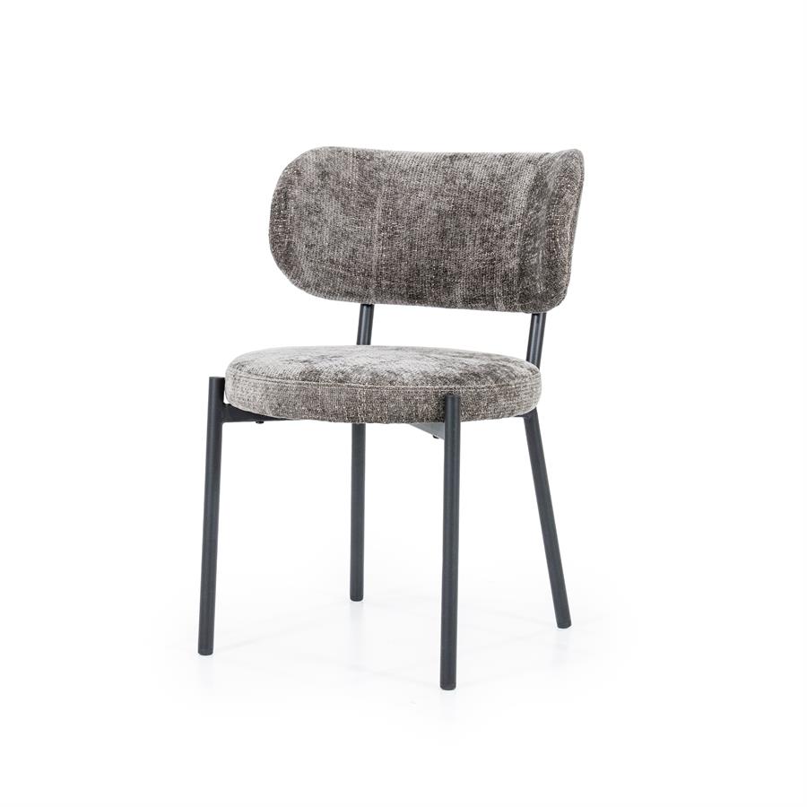 Eetkamerstoel Oasis - Zonder armleuning - Bruin - Chenille - By Boo