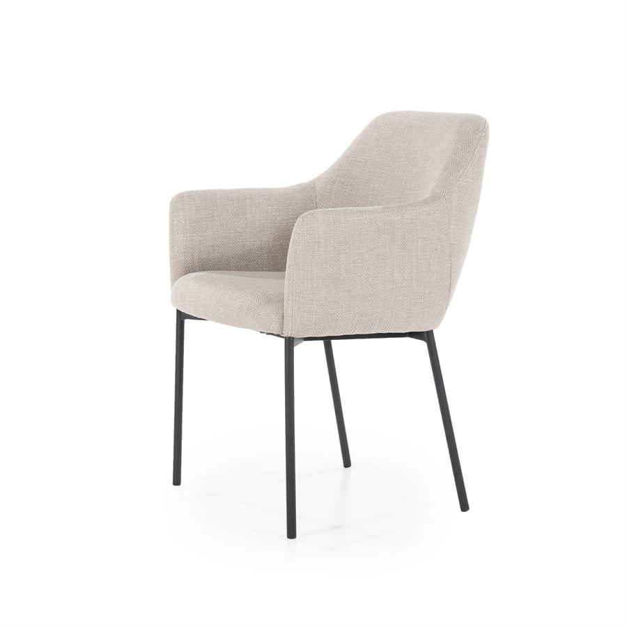 Eetkamerstoel Paul - Taupe - Stof - Eleonora