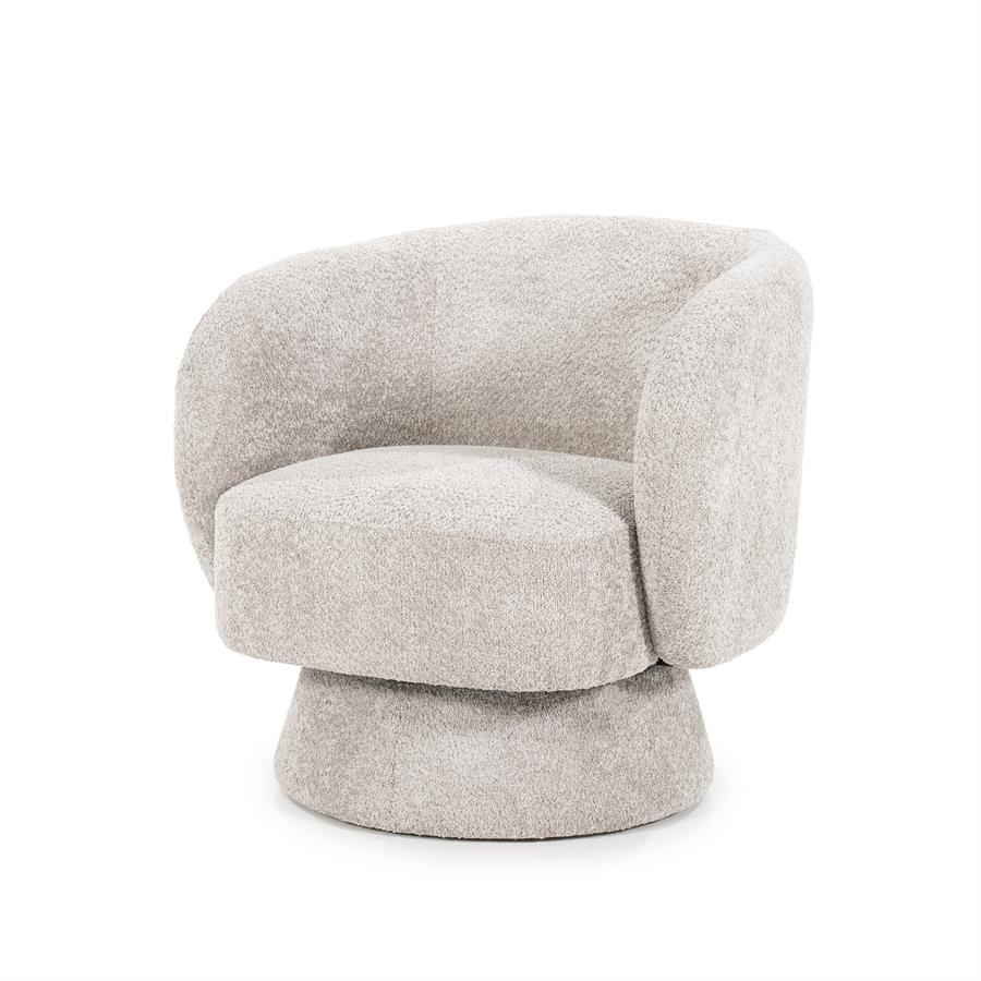 Fauteuil Balou - Zonder armleuning - Taupe - Geweven - Japandi - By Boo