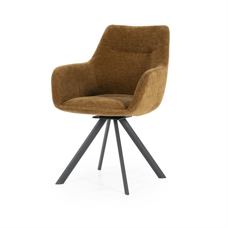 Eetkamerstoel Bliss - Geel - Stof - By Boo