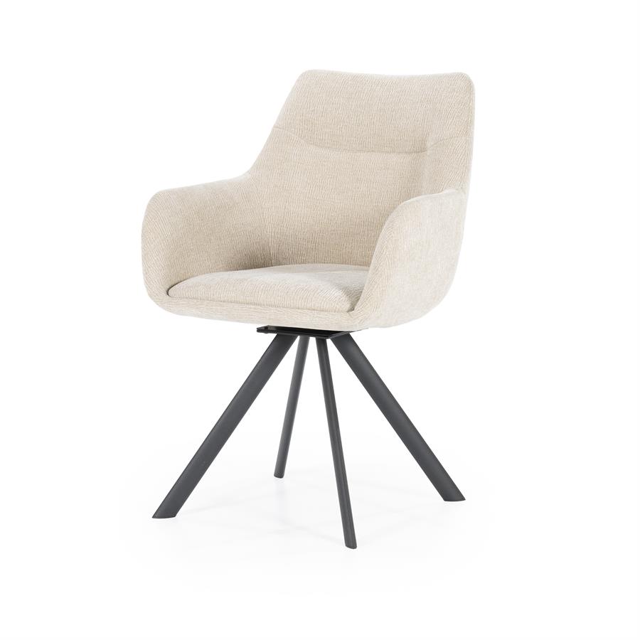Eetkamerstoel Bliss - Zonder armleuning - Taupe - Geweven - By Boo