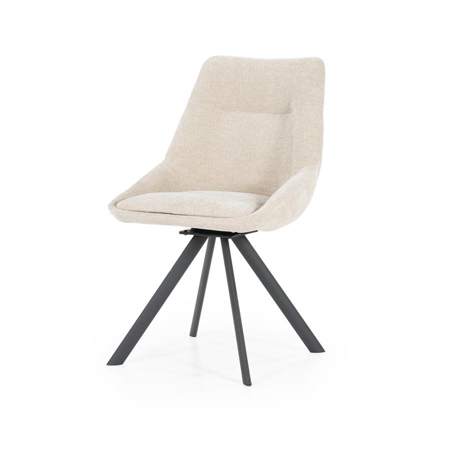 Eetkamerstoel Bliss - Zonder armleuning - Taupe - Geweven - By Boo