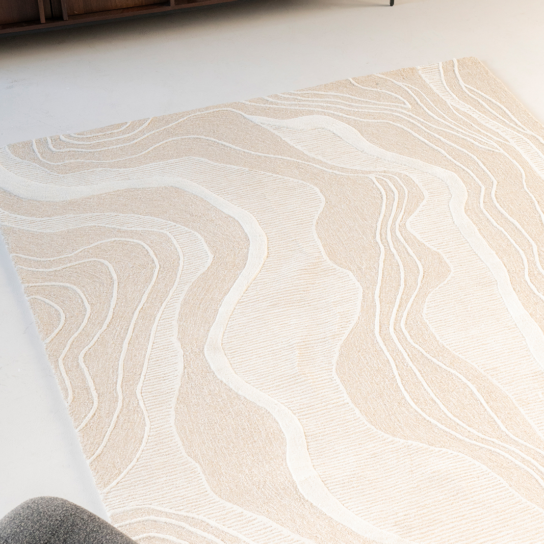 Vloerkleed Soil - Beige - 100% wol NL - By Boo
