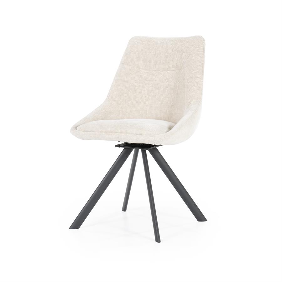 Eetkamerstoel Bliss - Zonder armleuning - Beige - Geweven - By Boo