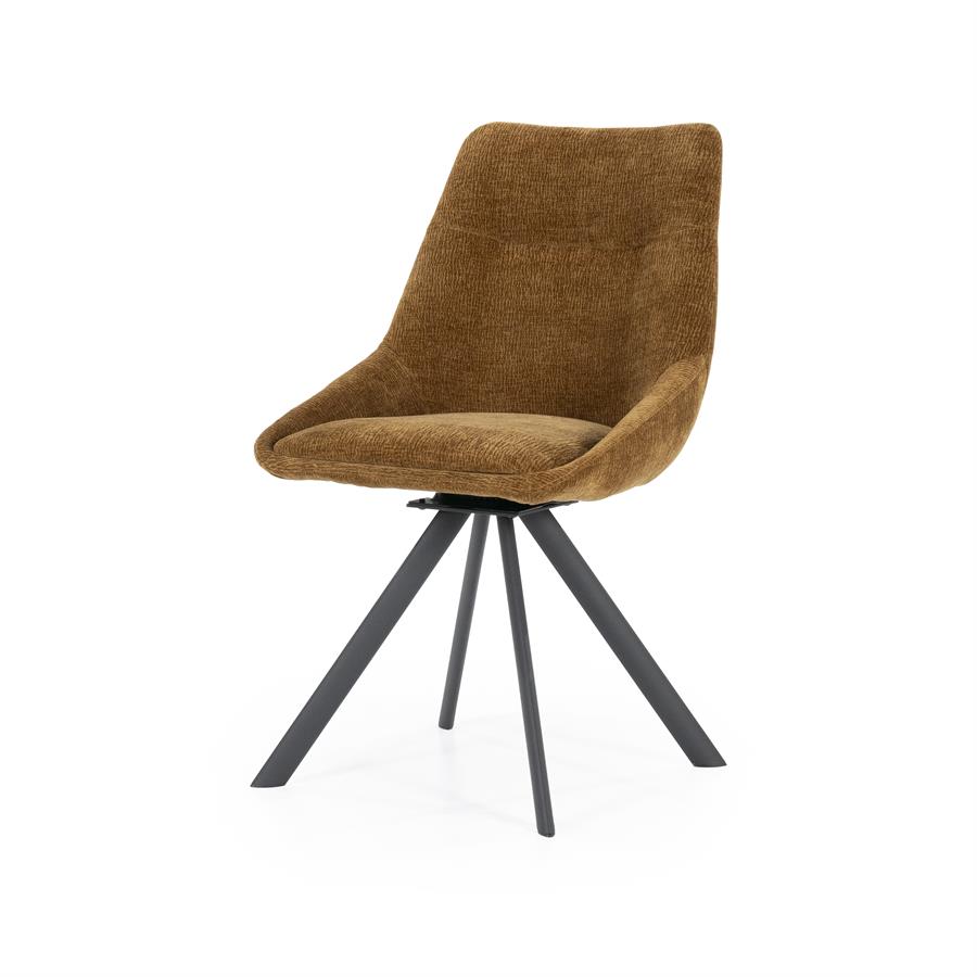 Eetkamerstoel Bliss - Geel - Stof - By Boo