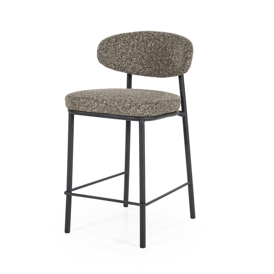 Barkruk Jari - Zonder armleuning - 50x52,5x92 cm - Groen - Stof - Japandi - By Boo
