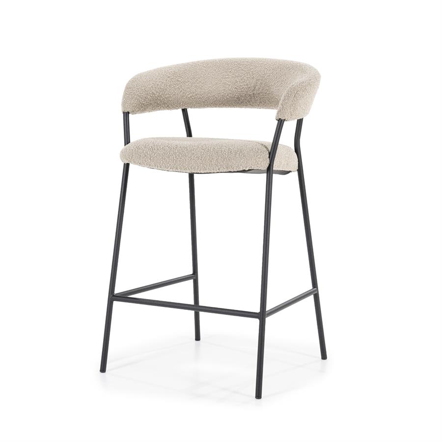 Barkruk Luka - Zonder armleuning - 56x57,5x90 cm - Taupe - Boucle - Eleonora